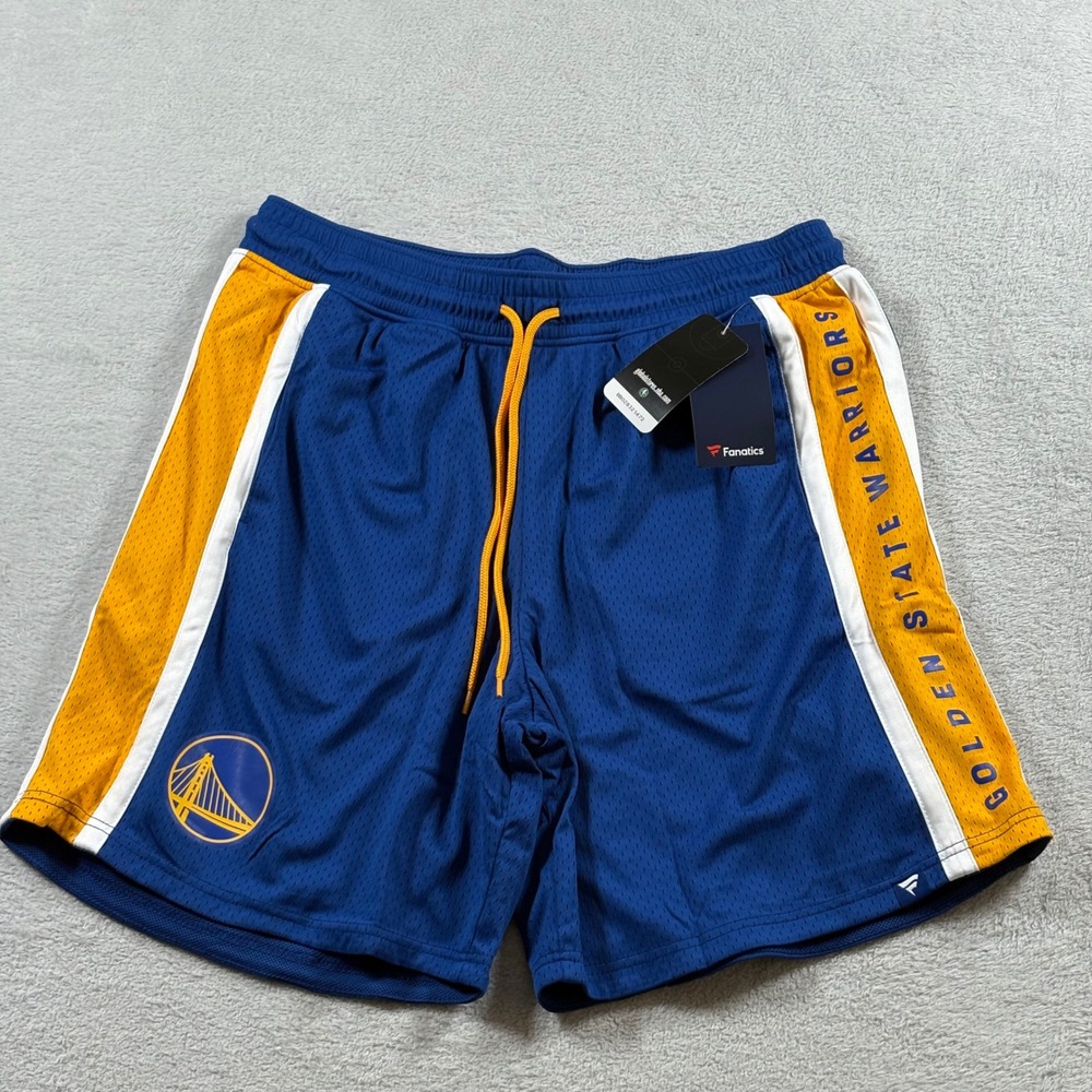 Fanatics Golden State Warriors Mens XL Royal Blue Mesh Basketball Shorts NBA